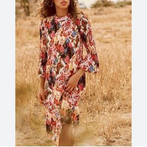 NWT ANTHROPOLOGIE SHARA PLEATED MIDI DRESS NWT